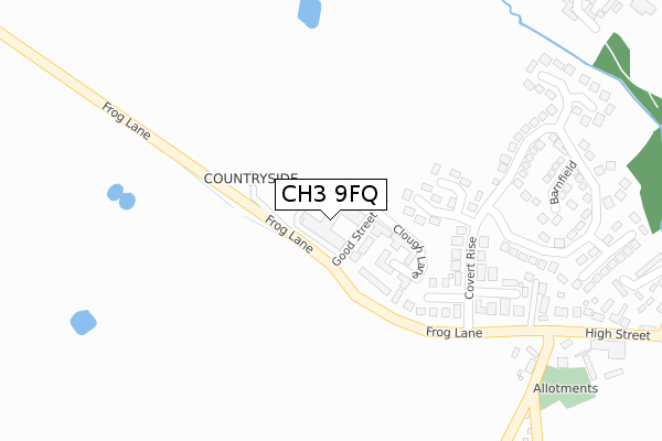 CH3 9FQ map - large scale - OS Open Zoomstack (Ordnance Survey)