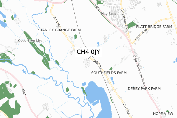 CH4 0JY map - small scale - OS Open Zoomstack (Ordnance Survey)