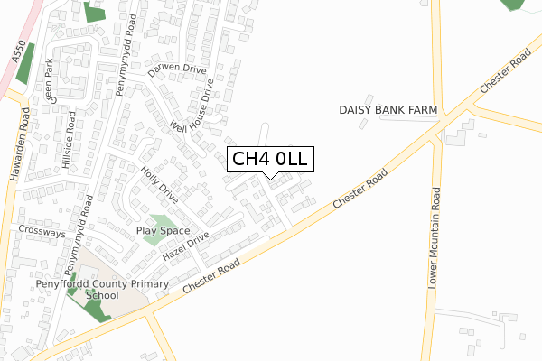 CH4 0LL map - large scale - OS Open Zoomstack (Ordnance Survey)