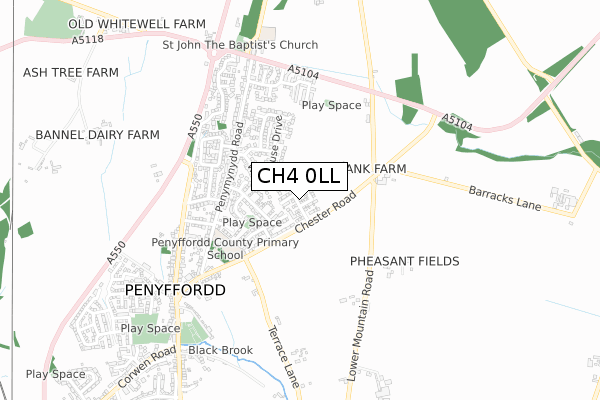 CH4 0LL map - small scale - OS Open Zoomstack (Ordnance Survey)