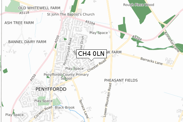 CH4 0LN map - small scale - OS Open Zoomstack (Ordnance Survey)