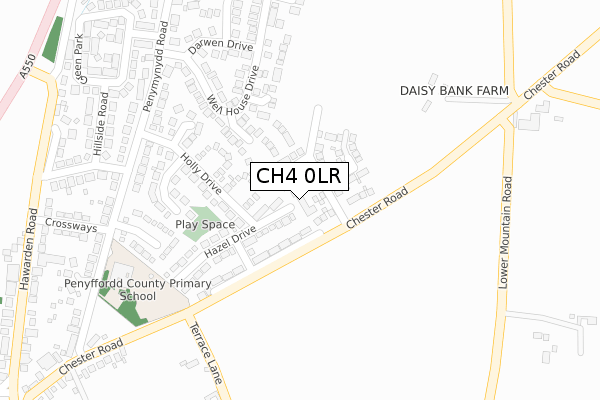 CH4 0LR map - large scale - OS Open Zoomstack (Ordnance Survey)