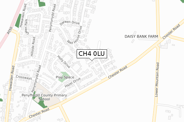 CH4 0LU map - large scale - OS Open Zoomstack (Ordnance Survey)