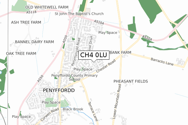 CH4 0LU map - small scale - OS Open Zoomstack (Ordnance Survey)