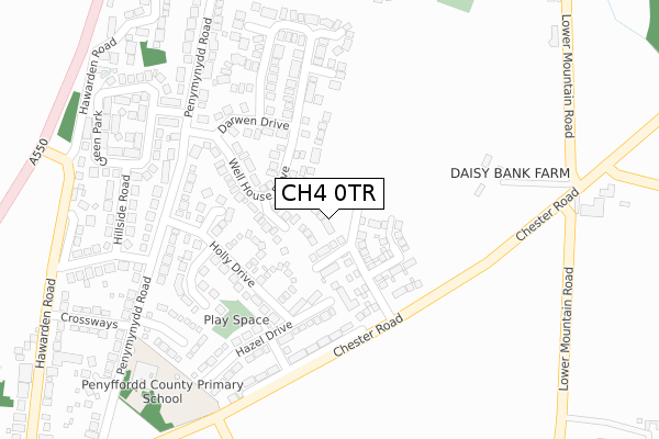 CH4 0TR map - large scale - OS Open Zoomstack (Ordnance Survey)