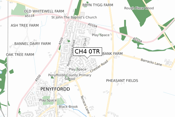 CH4 0TR map - small scale - OS Open Zoomstack (Ordnance Survey)