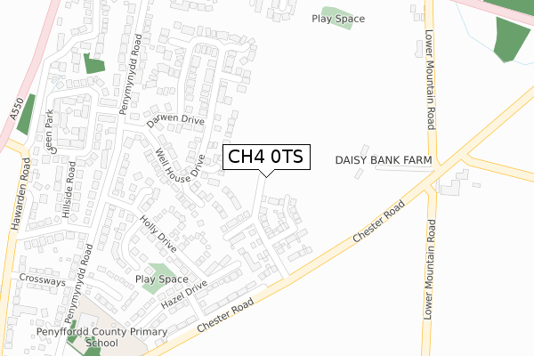 CH4 0TS map - large scale - OS Open Zoomstack (Ordnance Survey)