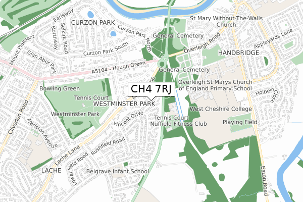 CH4 7RJ map - small scale - OS Open Zoomstack (Ordnance Survey)