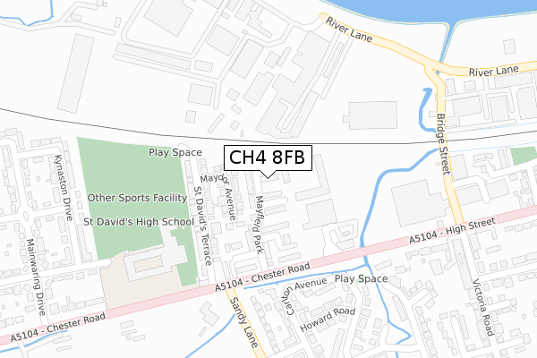 CH4 8FB map - large scale - OS Open Zoomstack (Ordnance Survey)