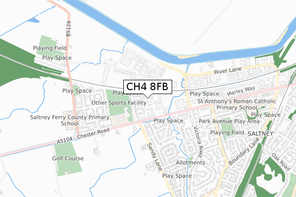 CH4 8FB map - small scale - OS Open Zoomstack (Ordnance Survey)