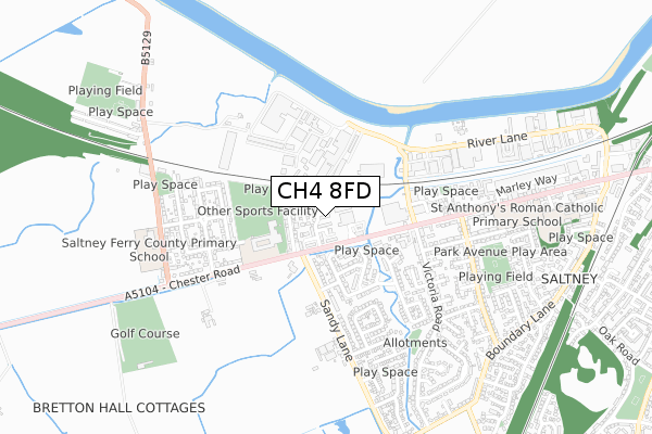 CH4 8FD map - small scale - OS Open Zoomstack (Ordnance Survey)