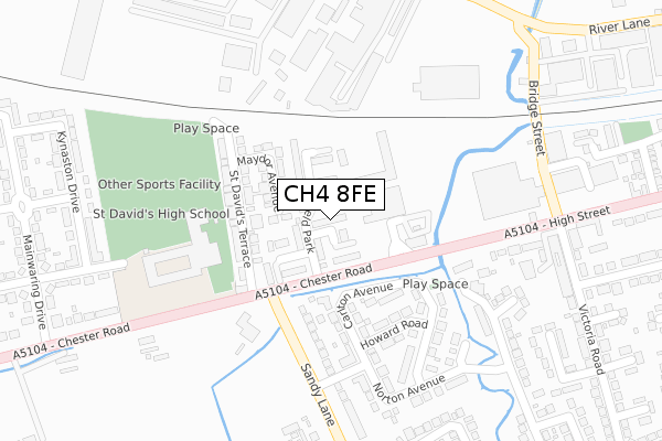 CH4 8FE map - large scale - OS Open Zoomstack (Ordnance Survey)