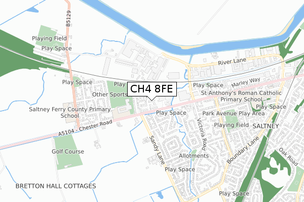 CH4 8FE map - small scale - OS Open Zoomstack (Ordnance Survey)