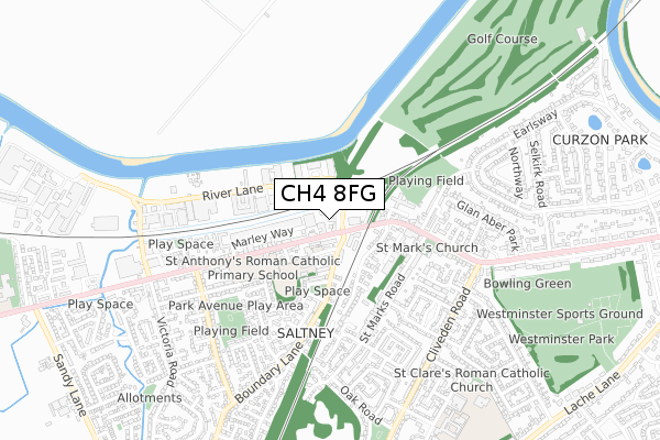 CH4 8FG map - small scale - OS Open Zoomstack (Ordnance Survey)