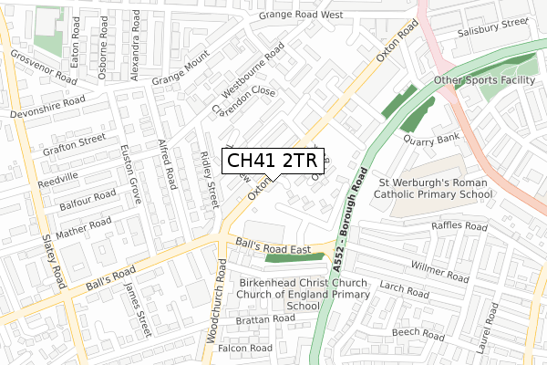 CH41 2TR map - large scale - OS Open Zoomstack (Ordnance Survey)