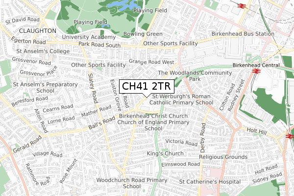 CH41 2TR map - small scale - OS Open Zoomstack (Ordnance Survey)