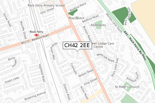 CH42 2EE map - large scale - OS Open Zoomstack (Ordnance Survey)