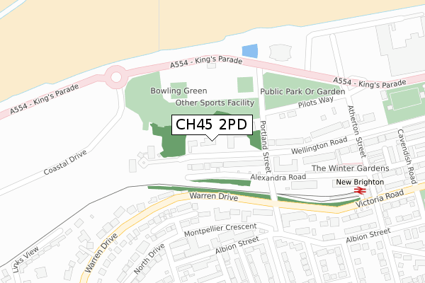 CH45 2PD map - large scale - OS Open Zoomstack (Ordnance Survey)