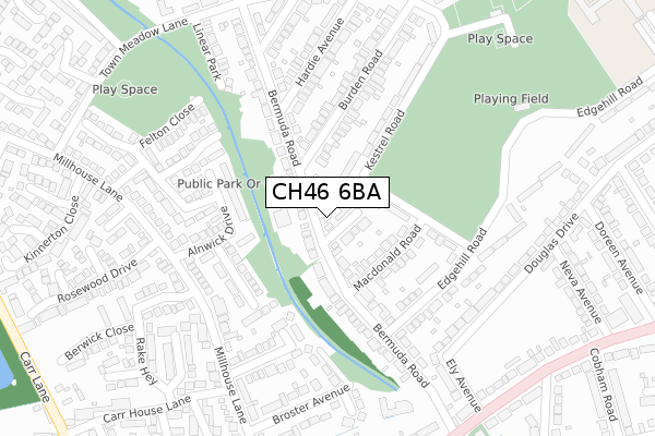 CH46 6BA map - large scale - OS Open Zoomstack (Ordnance Survey)