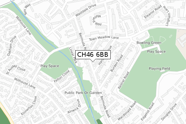 CH46 6BB map - large scale - OS Open Zoomstack (Ordnance Survey)