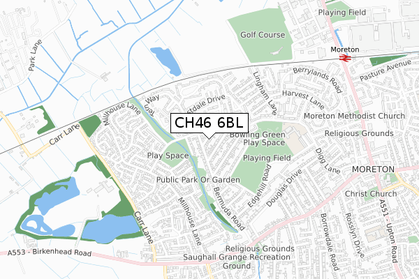 CH46 6BL map - small scale - OS Open Zoomstack (Ordnance Survey)