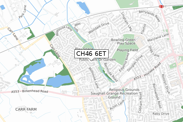 CH46 6ET map - small scale - OS Open Zoomstack (Ordnance Survey)