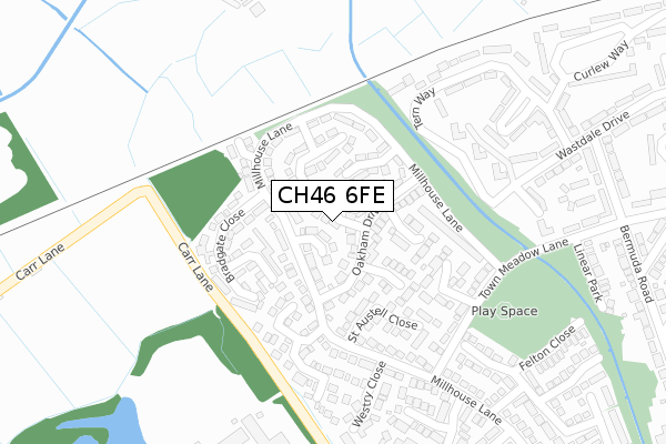 CH46 6FE map - large scale - OS Open Zoomstack (Ordnance Survey)