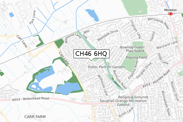 CH46 6HQ map - small scale - OS Open Zoomstack (Ordnance Survey)