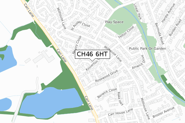 CH46 6HT map - large scale - OS Open Zoomstack (Ordnance Survey)