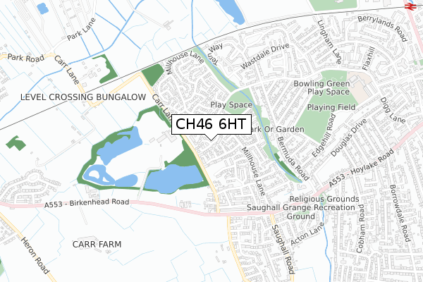 CH46 6HT map - small scale - OS Open Zoomstack (Ordnance Survey)