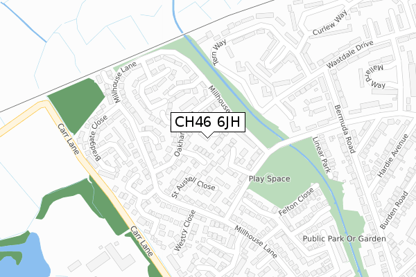 CH46 6JH map - large scale - OS Open Zoomstack (Ordnance Survey)