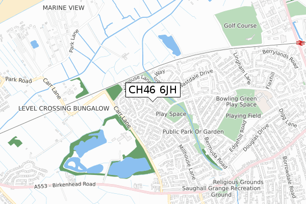 CH46 6JH map - small scale - OS Open Zoomstack (Ordnance Survey)