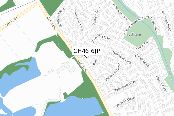 CH46 6JP map - large scale - OS Open Zoomstack (Ordnance Survey)