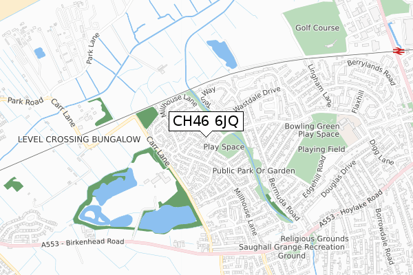 CH46 6JQ map - small scale - OS Open Zoomstack (Ordnance Survey)