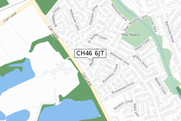 CH46 6JT map - large scale - OS Open Zoomstack (Ordnance Survey)