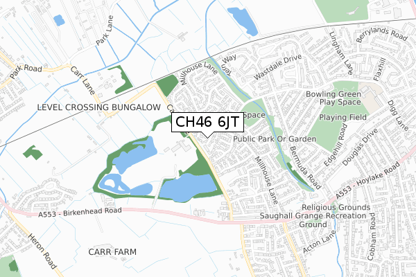 CH46 6JT map - small scale - OS Open Zoomstack (Ordnance Survey)