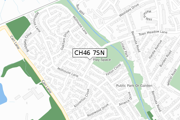 CH46 7SN map - large scale - OS Open Zoomstack (Ordnance Survey)