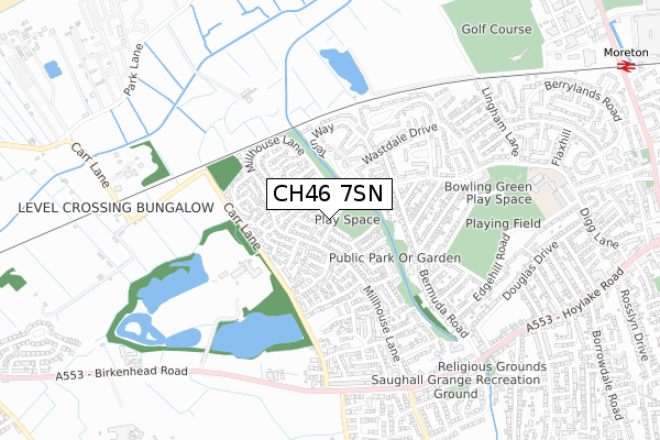 CH46 7SN map - small scale - OS Open Zoomstack (Ordnance Survey)