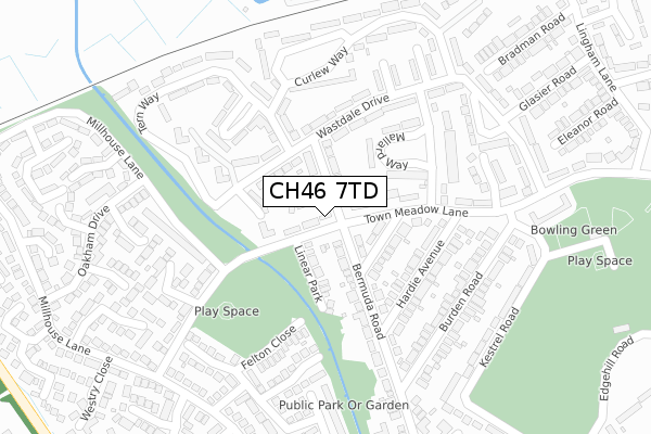 CH46 7TD map - large scale - OS Open Zoomstack (Ordnance Survey)