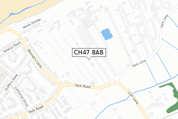 CH47 8AB map - large scale - OS Open Zoomstack (Ordnance Survey)