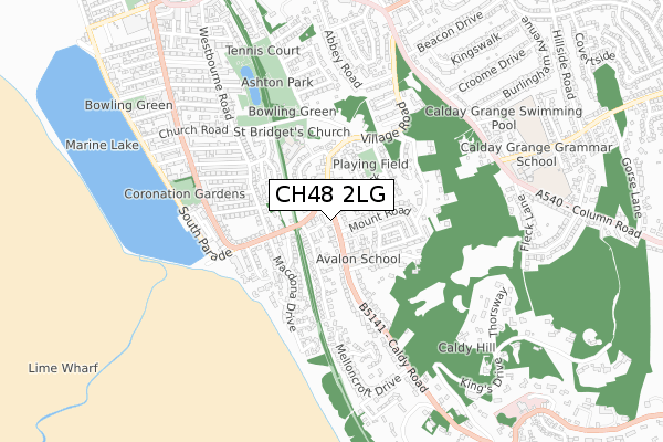 CH48 2LG map - small scale - OS Open Zoomstack (Ordnance Survey)