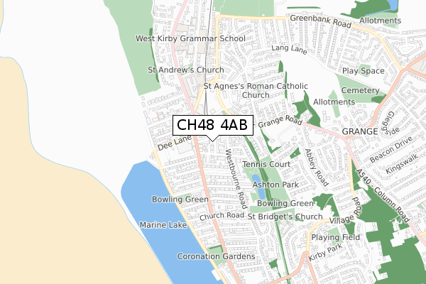 CH48 4AB map - small scale - OS Open Zoomstack (Ordnance Survey)