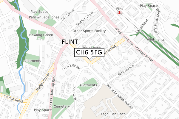 CH6 5FG map - large scale - OS Open Zoomstack (Ordnance Survey)