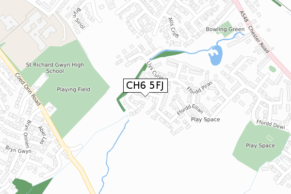 CH6 5FJ map - large scale - OS Open Zoomstack (Ordnance Survey)