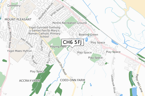 CH6 5FJ map - small scale - OS Open Zoomstack (Ordnance Survey)