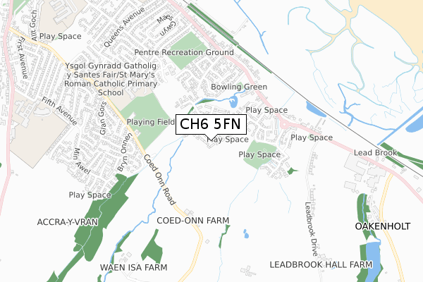 CH6 5FN map - small scale - OS Open Zoomstack (Ordnance Survey)