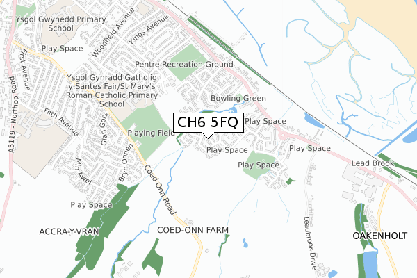 CH6 5FQ map - small scale - OS Open Zoomstack (Ordnance Survey)