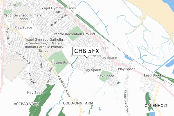 CH6 5FX map - small scale - OS Open Zoomstack (Ordnance Survey)