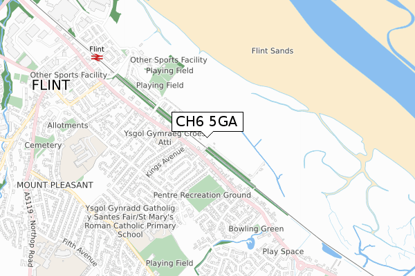 CH6 5GA map - small scale - OS Open Zoomstack (Ordnance Survey)