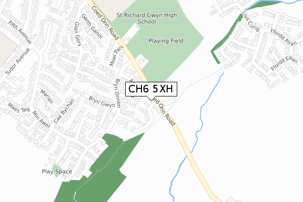 CH6 5XH map - large scale - OS Open Zoomstack (Ordnance Survey)